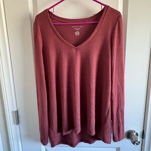 American Eagle Outfitters Women's Long Sleeve Top - Brick Red